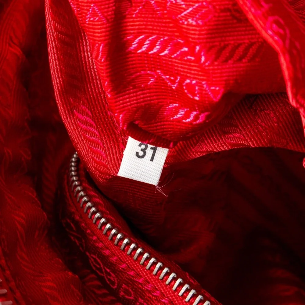 Rare Prada Misto Lino Handle Naturale Canvas Mini Shoulder Bag Red Pink Tote - Picture 11 of 16